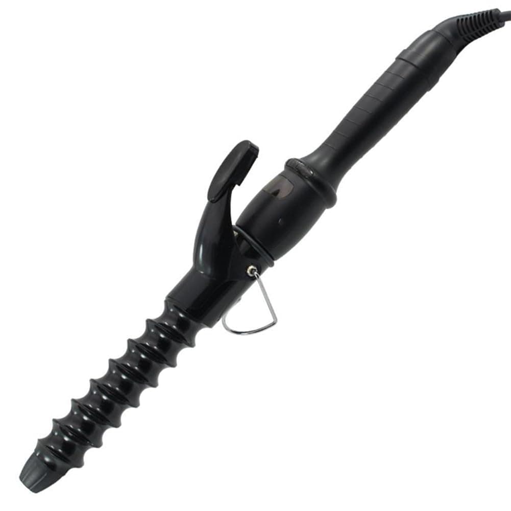 YOMCI 32mm Spiral Hair Curler Curling Wand Waver Ceamic Curling Iron for Short and Long Hair Crimper LCD Display Curling Tongs