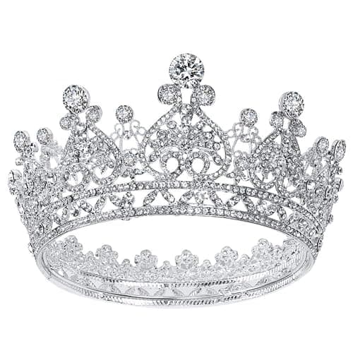 Aprince Silver Round Crystal Tiaras and Crowns for Women Tiaras for Girls Rhinestones Wedding Headband Tiara for Women The Crowns for Women Birthday Crowns for Women Crown for Girls Hair Accessories