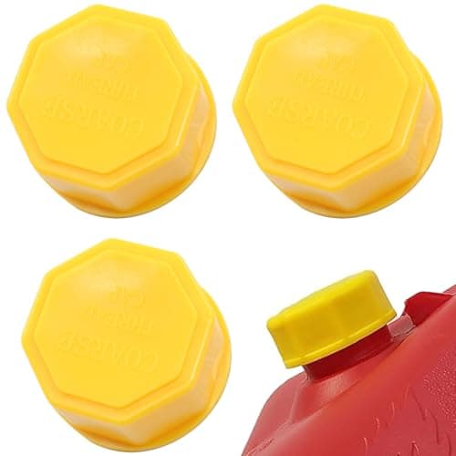 Moicstiy 5 Gallon Gas Can Cap Replacement 3 Pcs Coarse Thread Plastic Caps Universal Fit for PlasticMetal Gas Cans Portable Gas Tank Lid for Improved Sealing and Transportation