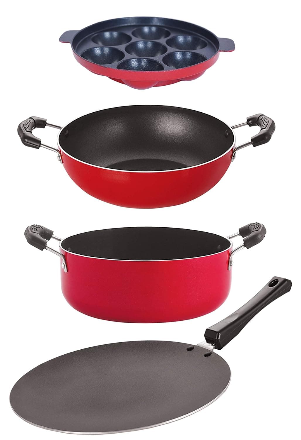 Nirlon Non Stick Coated Dishwasher Safe Aluminium Kitchen Utencils Gift Set, CT12_KD10_AP7_CS24
