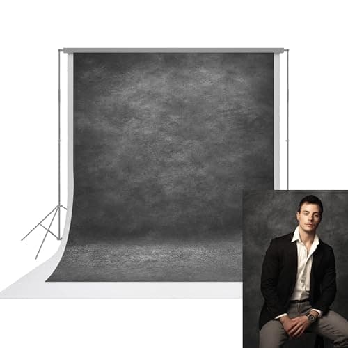UrcTepics 8x10ft Professional Dark Gray Portrait Backdrop Abstract Textured Backdrops for Photography Vintage Headshot Background