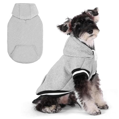 KOOLTAIL Dog Hoodie with Leash Hole DRing Thick Fleecelined Winter Fall Warm Dog Clothes Cold Weather Coats Soft Pet Sweater Sweatshirt for Small Medium Large Sized Dogs Puppy Boys Girls Grey M