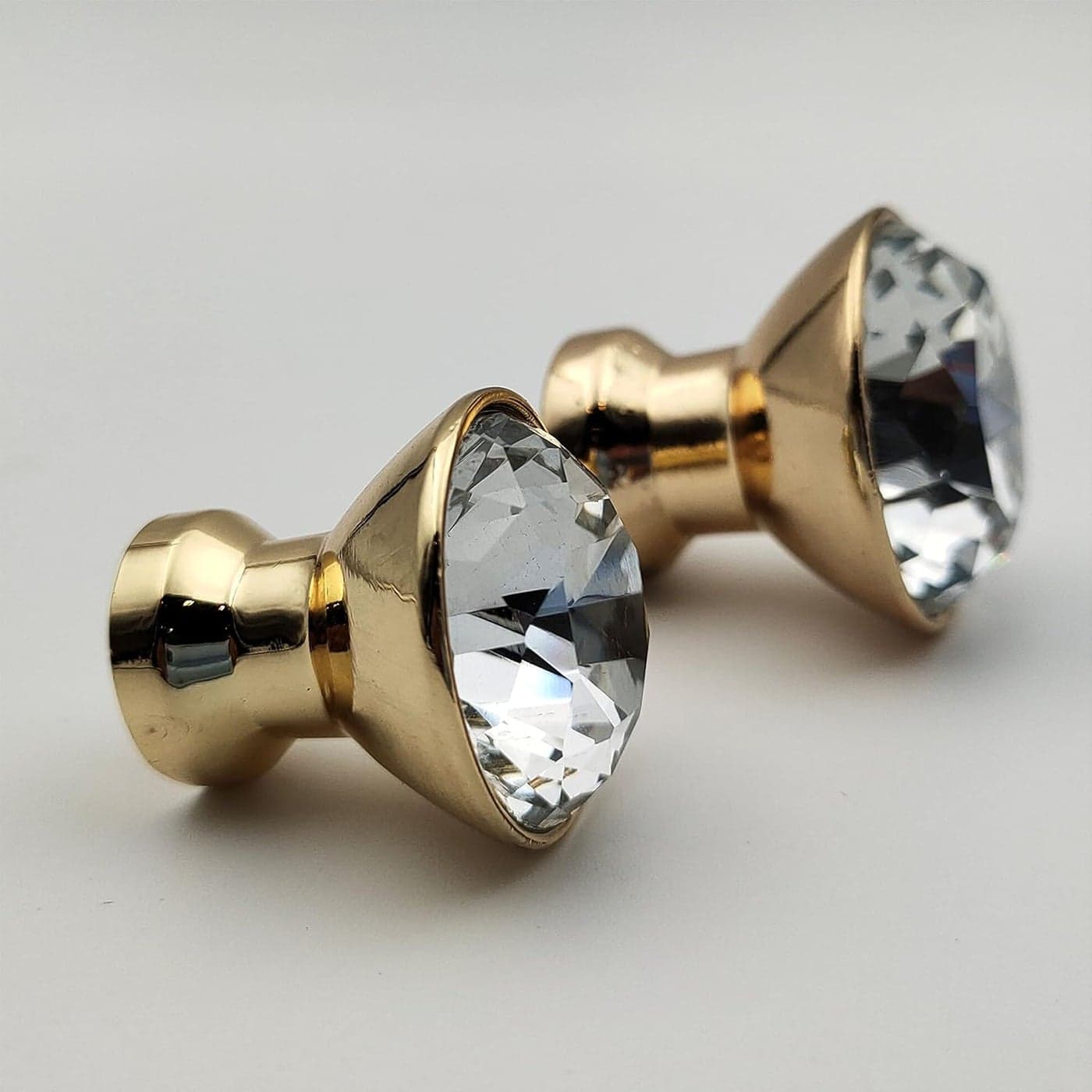 ABVIN Crystal Gold Knobs for Wardrobe Kitchen 1 pcs Big