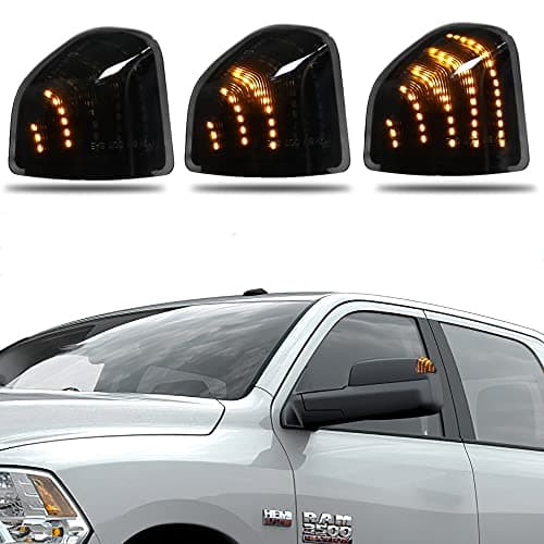 2PCS Dynamic Turn Signal Light Left and Right Sequential LED Side Mirror Lamps Smoke Cover Lens for 68302828AA 68302829AA Compatible with 2010-2018 Do dge Ram 1500 2500 3500 4500 5500