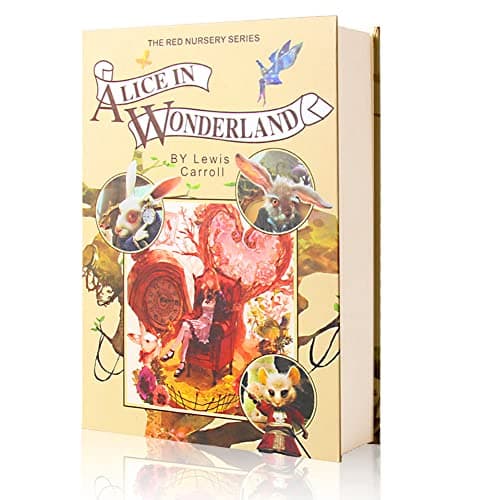 EIOUMAX Real Paper Diversion Book Safe with key Secret Box Collection Box-Alice In Wonderland