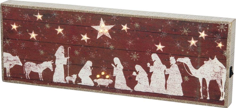 Primitives by Kathy Rustic Christmas DecorativeSigns Nativity Scene