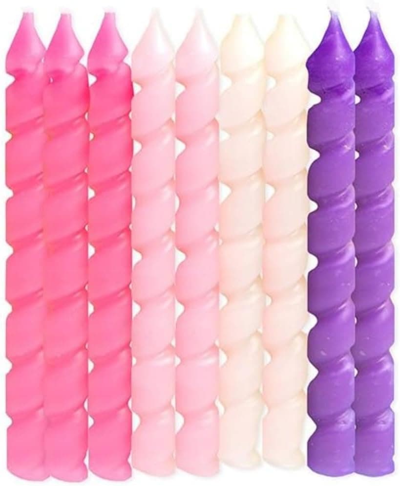 Unique Pink Purple Spiral Birthday Candles 10ct Vibrant Colors Perfect For Parties Cake Decorations Celebrations