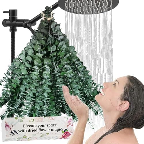 FUKUOKA Bulk Package 30 PCS Real Dried Eucalyptus Plant Large Stems for Shower, Natural Fresh Eucalyptus Leaves,17'' Hanging for Self-Care Shower Leave Bundle, Arrangement, Wedding, Home Decor
