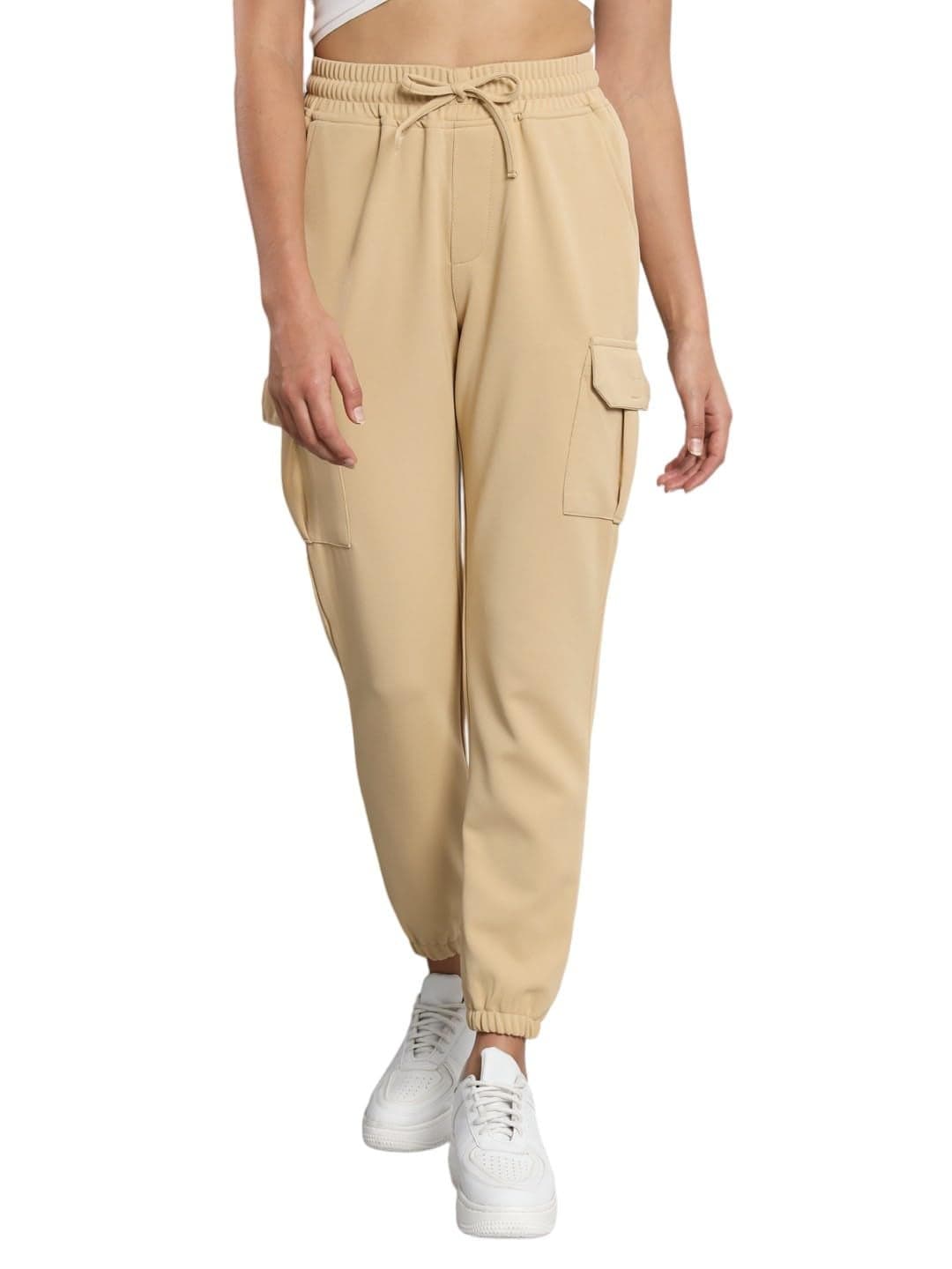Q-rious Women's Relaxed Fit Cotton Blend Jogger Pants (in, Numeric, 34, Regular, Skin)