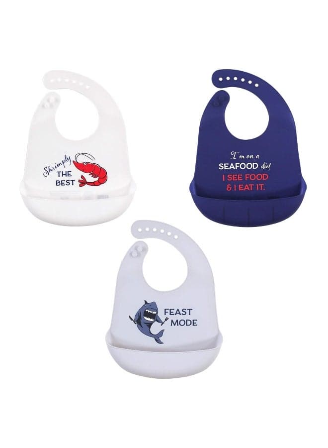 Hudson Baby Unisex Baby Silicone Bibs, Seafood, One Size