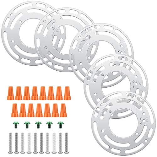 Pelopy 5 Pack Universal Light Fixture Mounting Bracket 4 Inch Diameter Steel Fixture Crossbar Round Light Crossbar Mounting Bracket with Screws and Nuts for Wall Lamp , Close to Ceiling Lamp