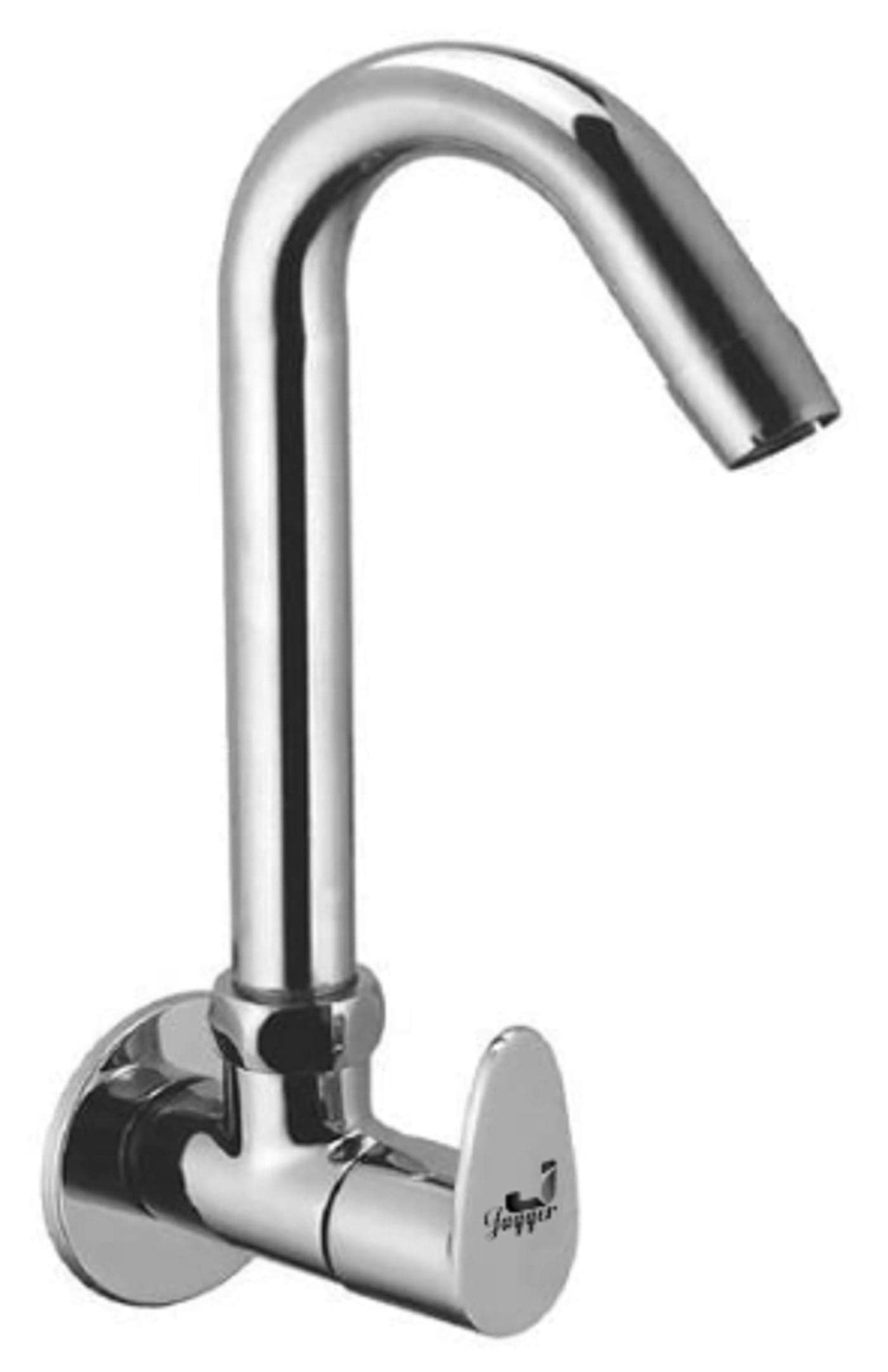 JAGGER JAG02 Wall Mounted Brass Sink Cocke Taps for Kitchen Sink/Home/Office, 360 Degree Rotating with Foam Flow, with Free Wall Flange and Teflon Tape (Fusion)
