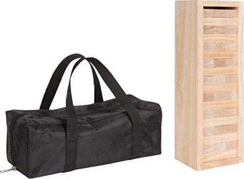 Trademark Innovations 12 Wooden Stacking Puzzle Game with Wood Box Carry Case 54Piece