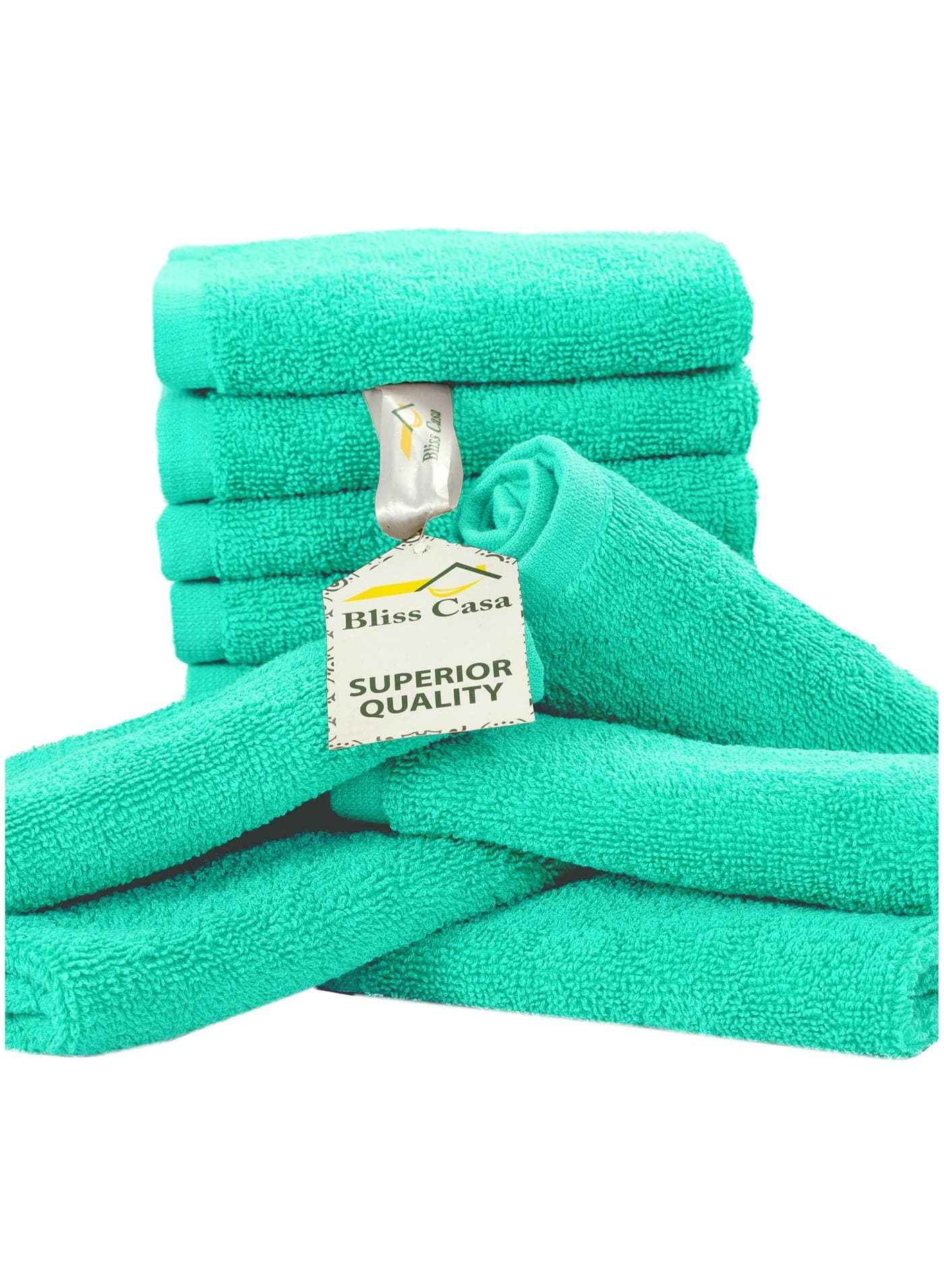 Bliss Casa 100% Combed Cotton Washcloths (12 Pack, 30 x 30 CM) - 500 GSM Washcloth, Face towel Set Highly Absorbent Quick Dry and Soft Towels