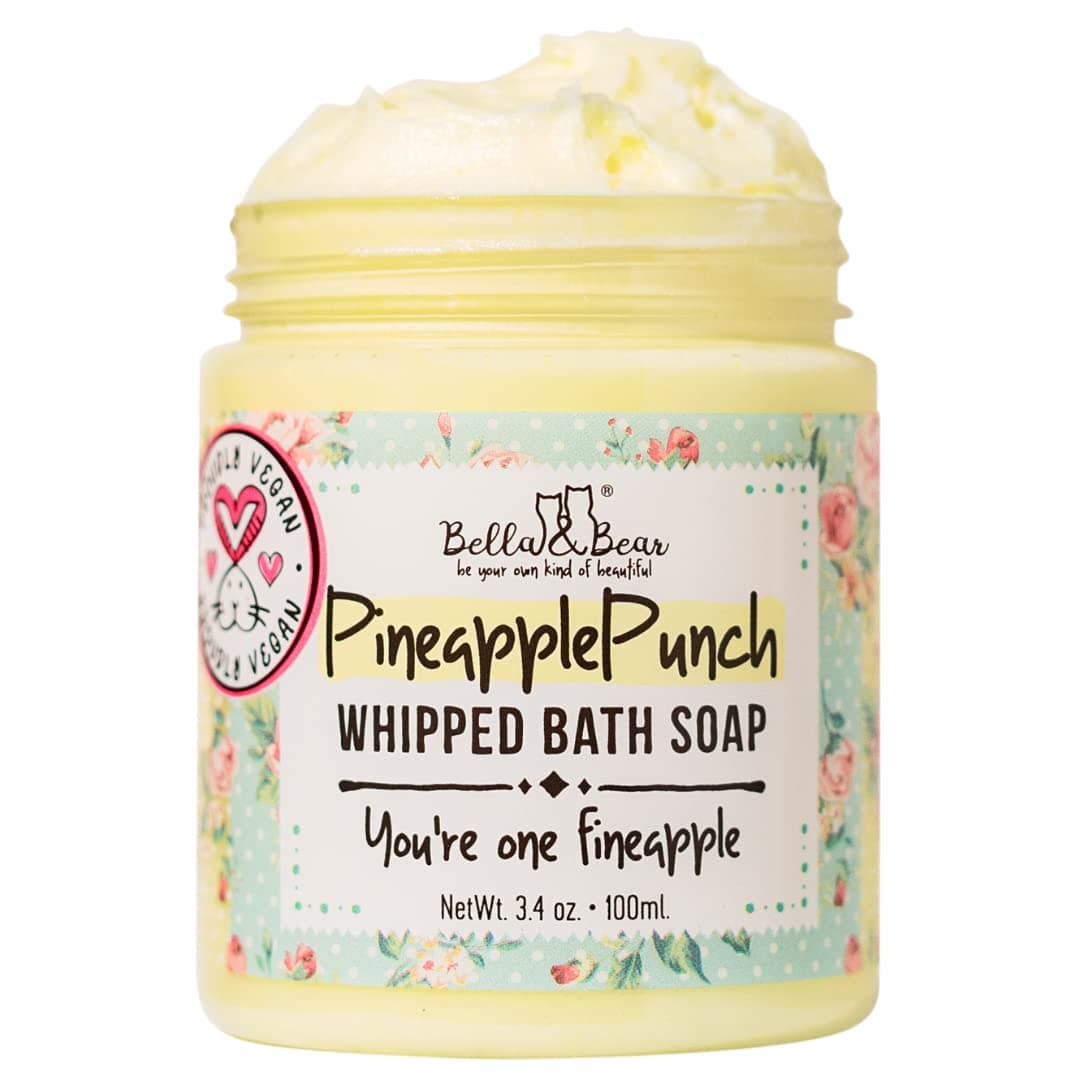 Bella Bear Pineapple Whipped Soap Paraben Free CrueltyFree Vegan Body Wash And Shave Cream 34 oz