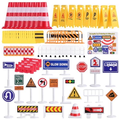 Toddmomy 1 Set Traffic Signs for Kids Mini Stop Signs Street Road Sign for Educational Preschool Train Cars Track Accessories