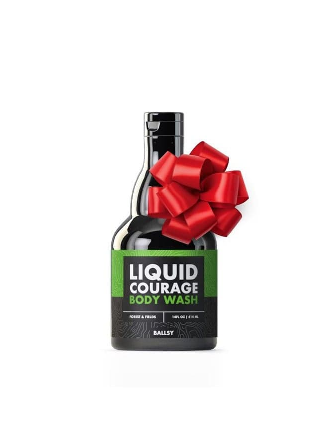 Liquid Courage Body Wash to Hydrate Skin, with Aloe Vera, Coconut Oil and Jojoba Spheres, Forest and Fields, 14 oz