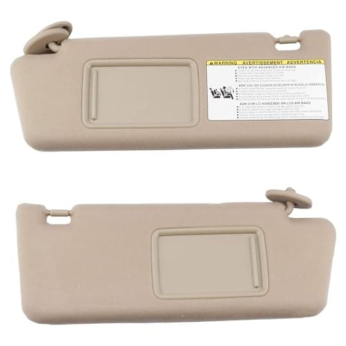 Dasbecan Left Driver Right Passenger Side Sun Visor Compatible with Toyota Tacoma 20052012 2013 2014 2015 Beige