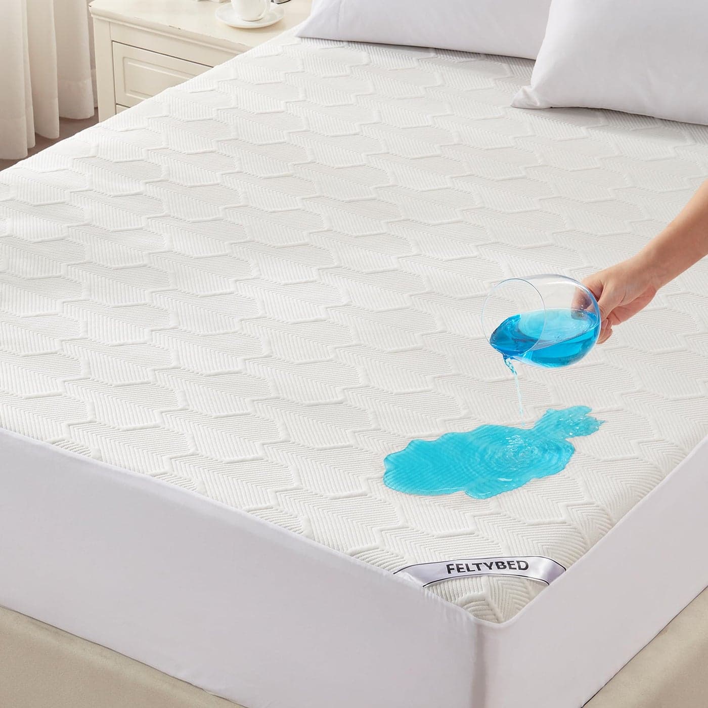 Twin Size Waterproof Mattress Protector 40 Rayon Derived from Bamboo Cooling Mattress Pad Cover 3D Air Fabric Breathable Mattress Pad Fitted with Deep Pocket 6 15 Machine Washable