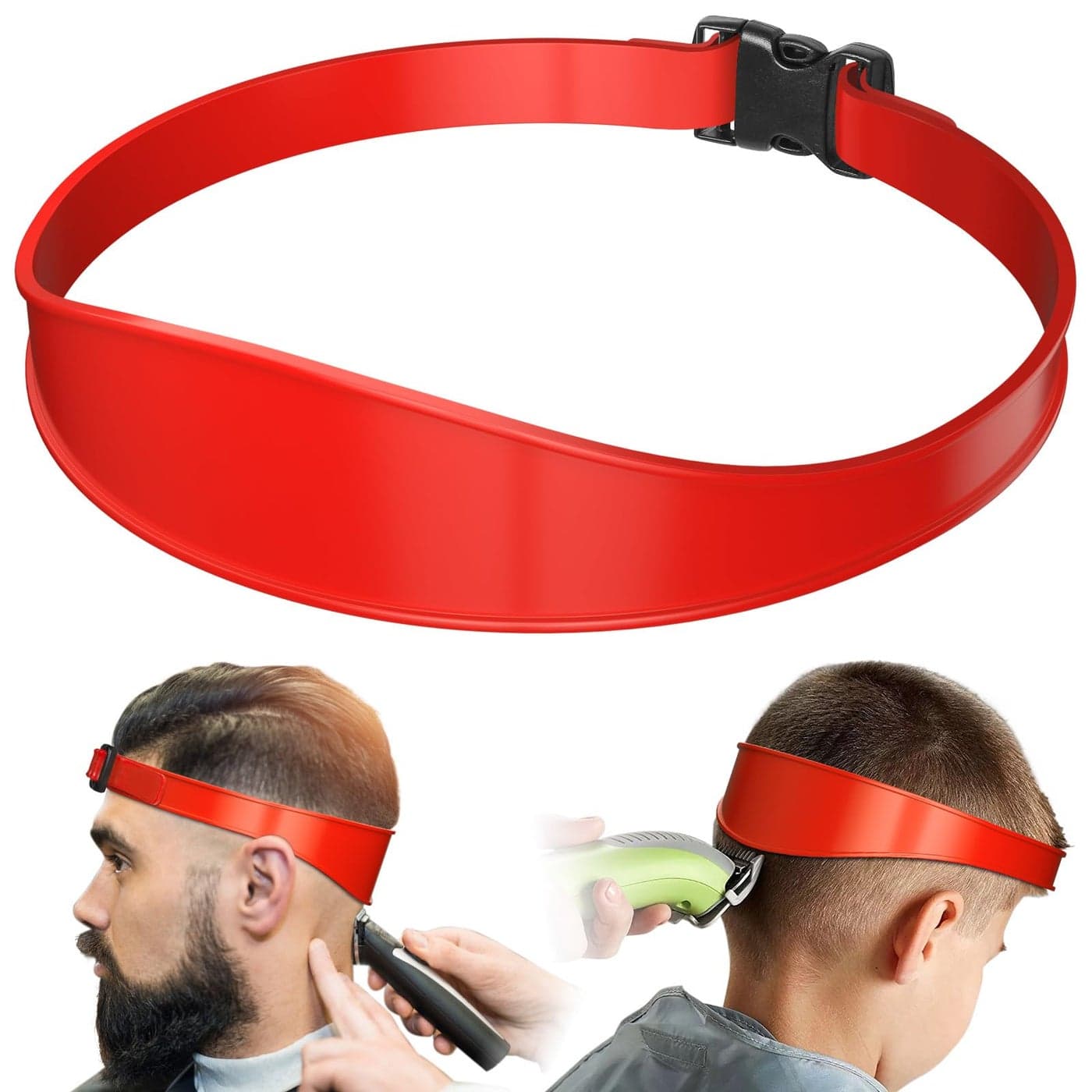 AOMGD Neckline Shaving Template and Adjustable Hair Trimming GuideDIY Self Haircutting System Shaving and Keeping a Clean and Straight Neck HairlineEasy Use Tool Soft Portable Red