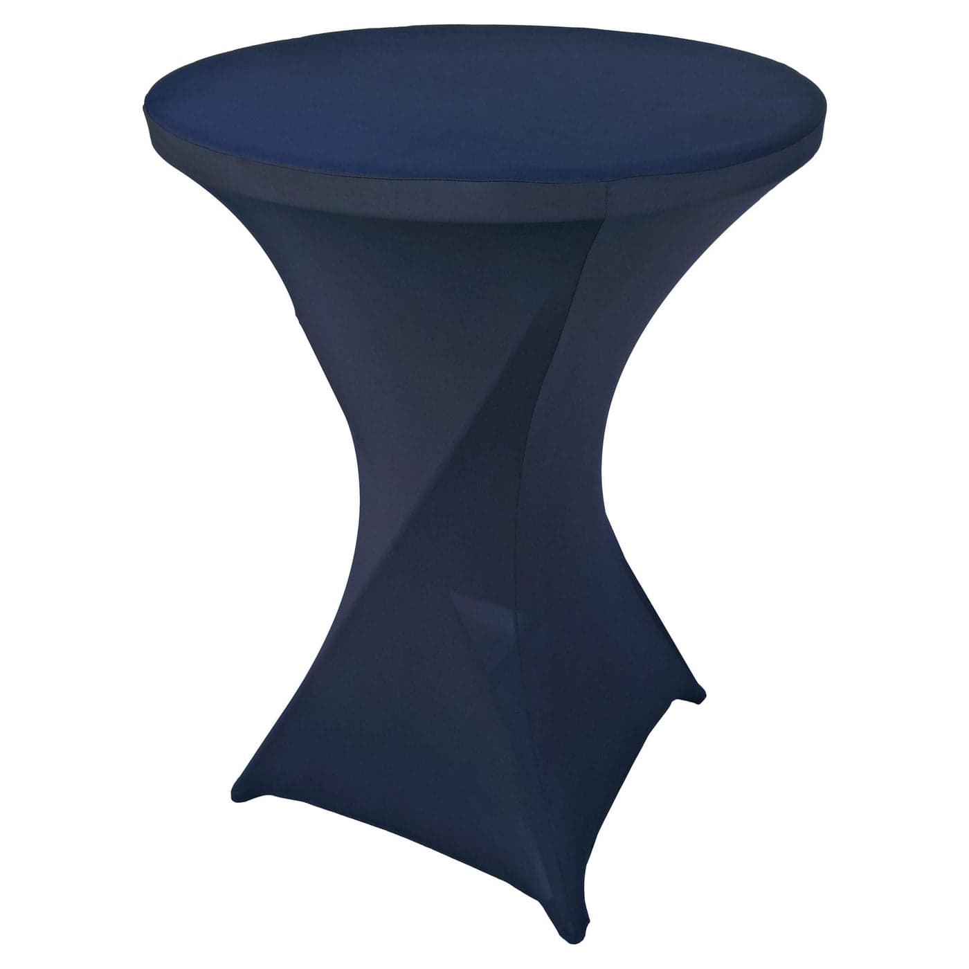 Goldstream Point Navy Blue 32 Inch Round x 43 Inch Tall Spandex Cocktail Tablecloth Folding Cover Stretch