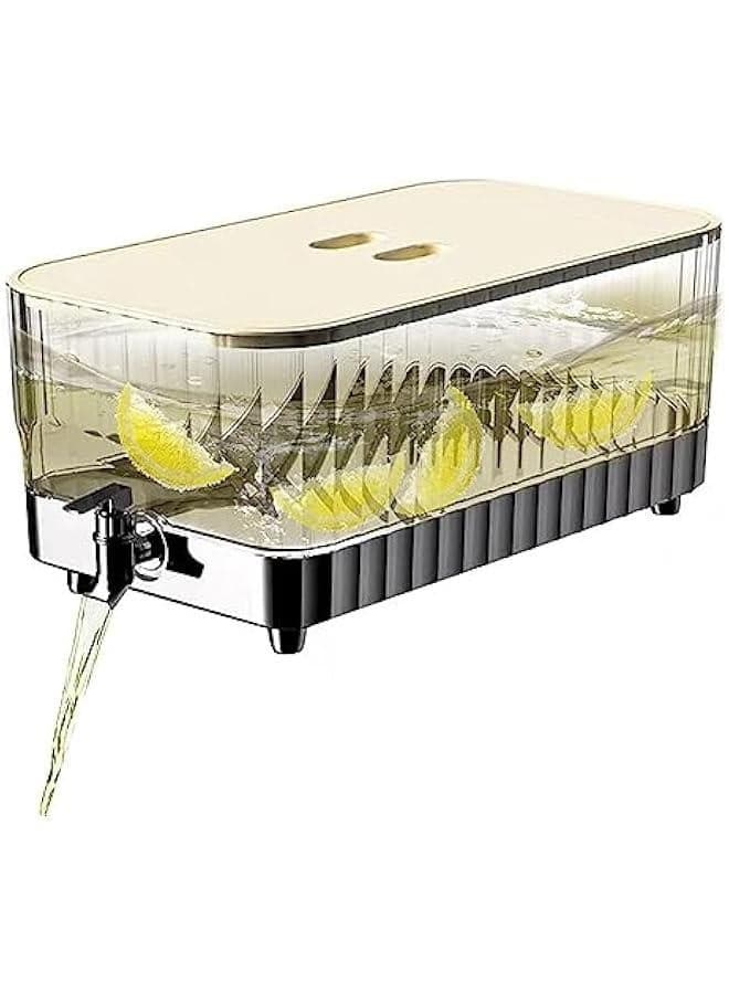 5.3L Beverage Dispenser With Faucet,Refrigerator Water Dispenser With Tap,Glass Pitcher Cocktail Accessories,Refrigerator Beverage Dispenser