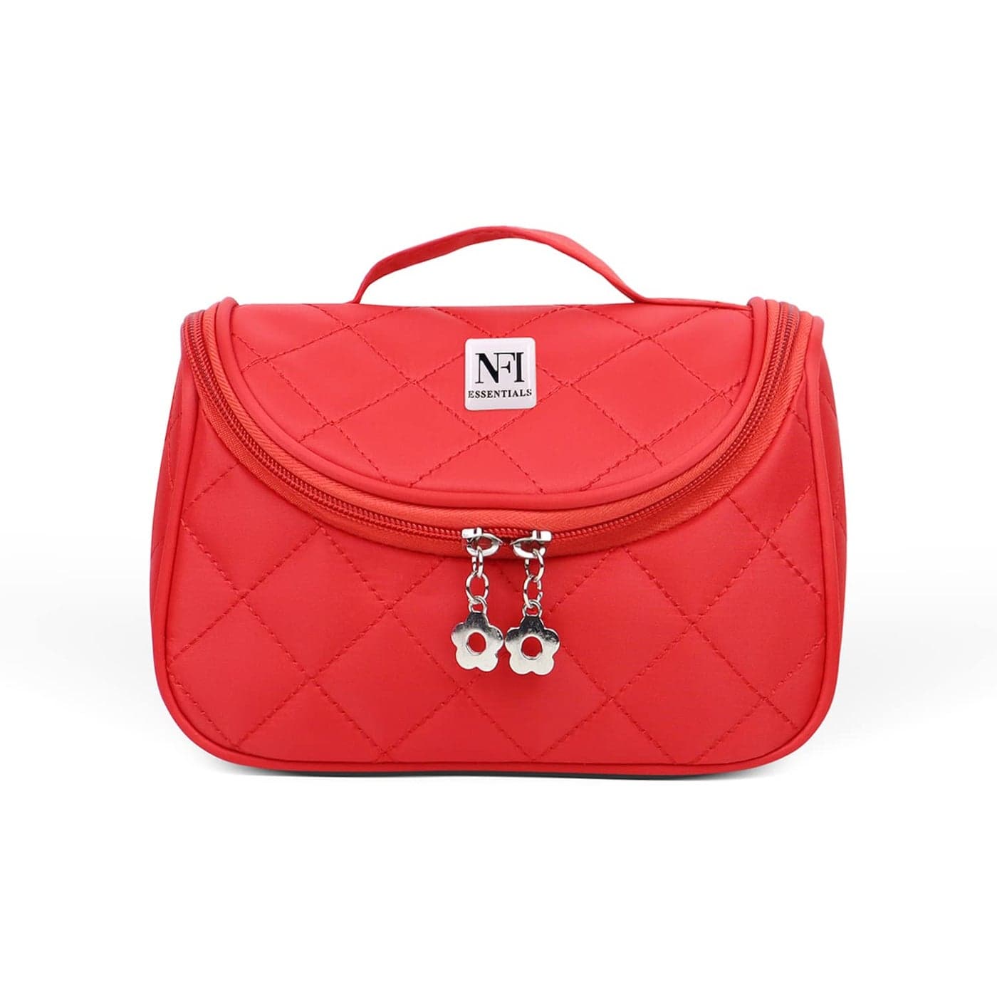 NFI essentials Solid Color Cosmetic Pouch Makeup Pouch Vanity Case Jewellery Pouch Stationery Pencil Case Makeup Travel Bag Travel Organiser Bridal Gift Y26 RED Cosmetic Pouch