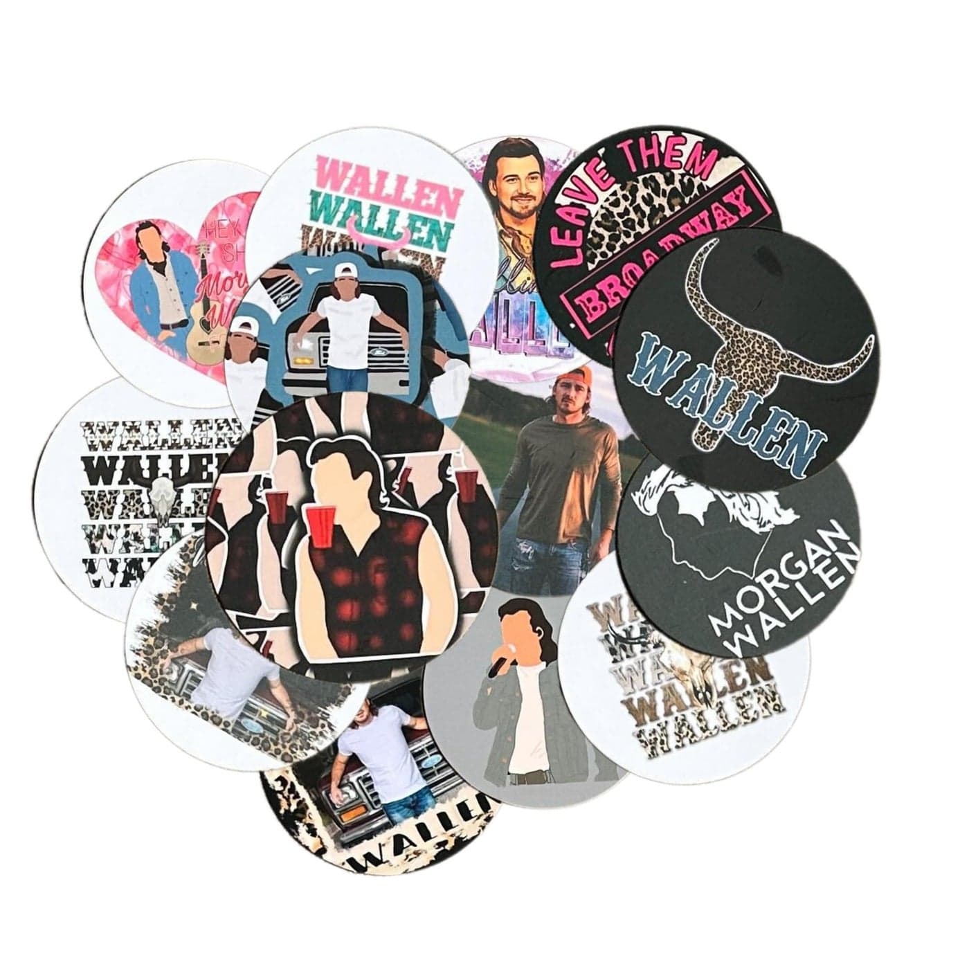Country Singer Freshie Cardstock Cutouts Rounds 3 inch 12 pk Mixed for Scented Aroma Beads Bake for Car Manly Assorted Inserts for Bags Music Lyrics Whiskey Bottle