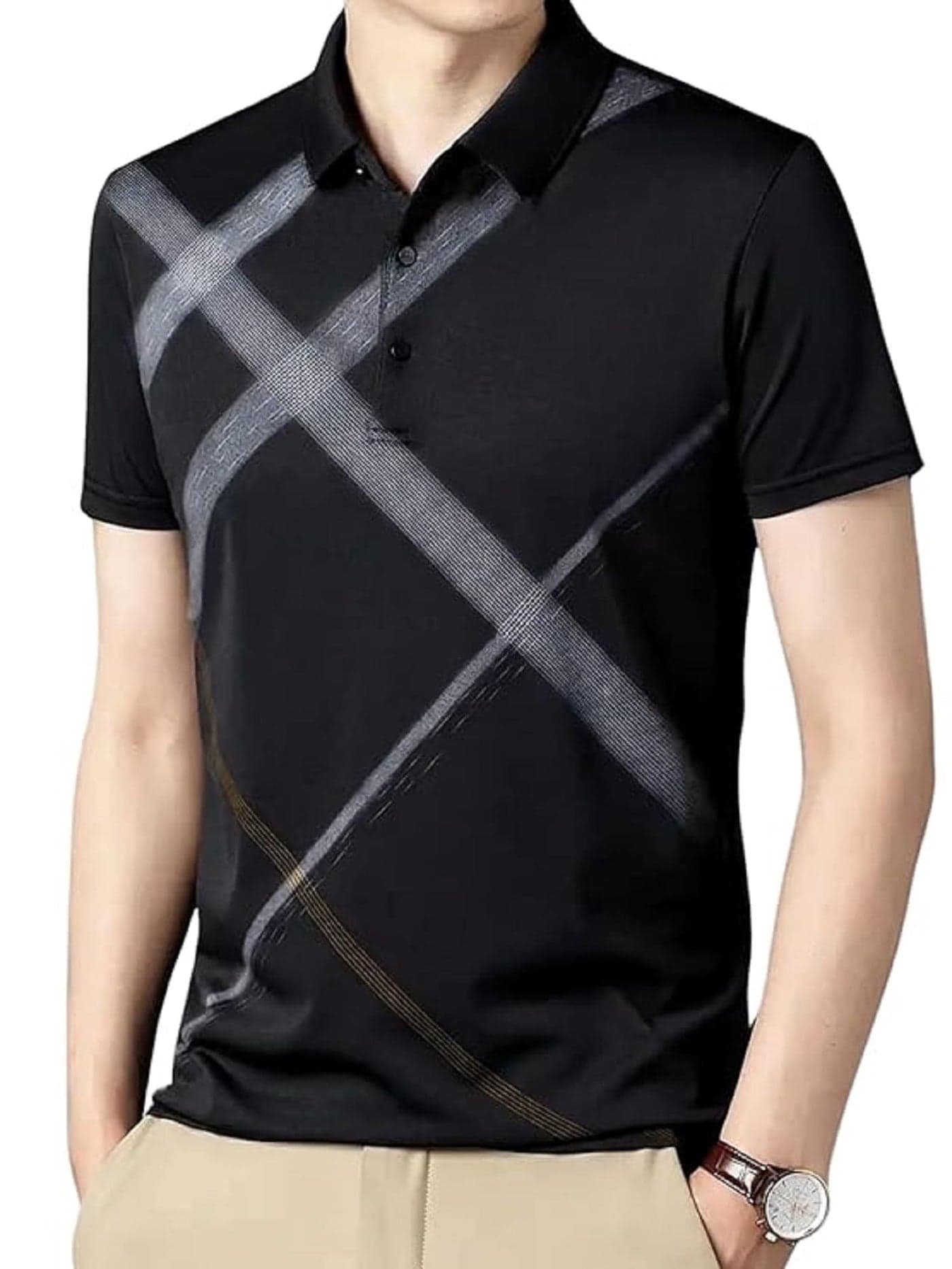 Lymio Polo T Shirt for Men || Men Casual T-Shirt || Polo (Polo-24-Black-XL)