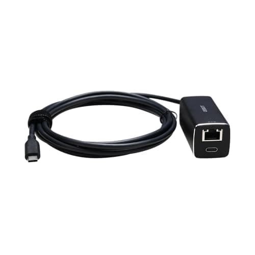 OBSBOT USB-C to Ethernet Adapter, 10 100 Mbps, Power Over Ethernet (PoE) Support, Dual Ethernet and USB-C Interface, Compatible Tail Air, MacBook, PC, etc.
