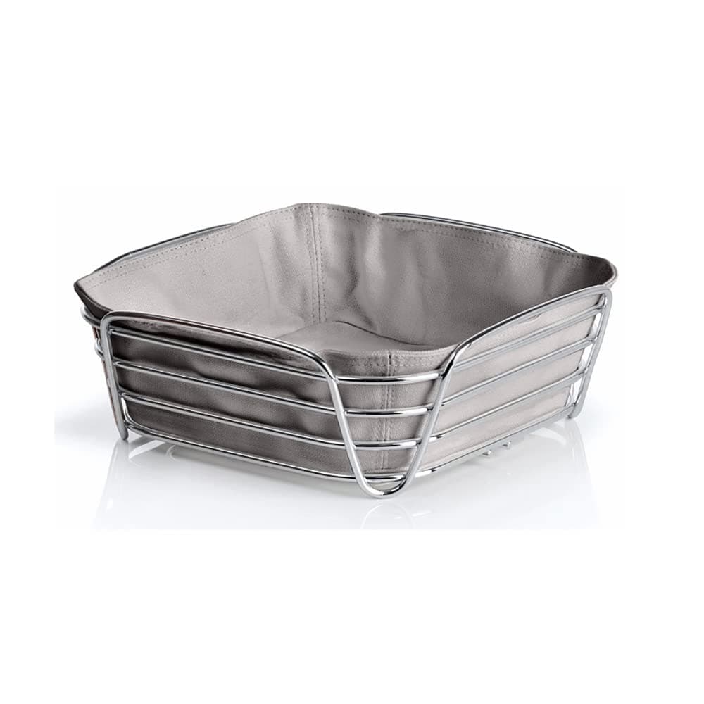 blomus Delara Bread Basket, Chromed Steel, Cotton, Moonbeam, M: 26 cm