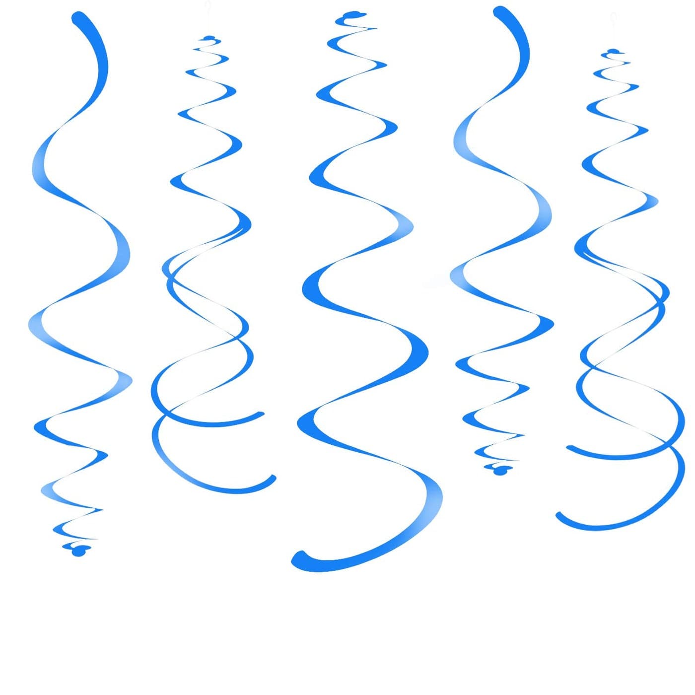 Blue Party Hanging Swirl Decorations Plastic Streamer for Ceiling Pack of 28