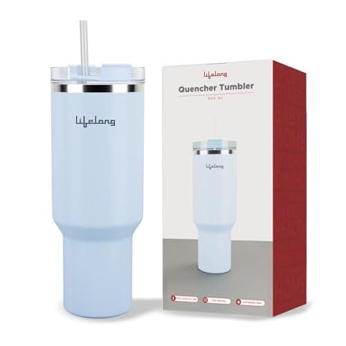 Lifelong Double-Walled Vacuum Insulated Tumbler with Lid & Straw 900ml | Keeps Drinks Hot for 8 Hours & Cold for 12 Hours | Durable Stainless Steel Tumbler with Comfort-Grip