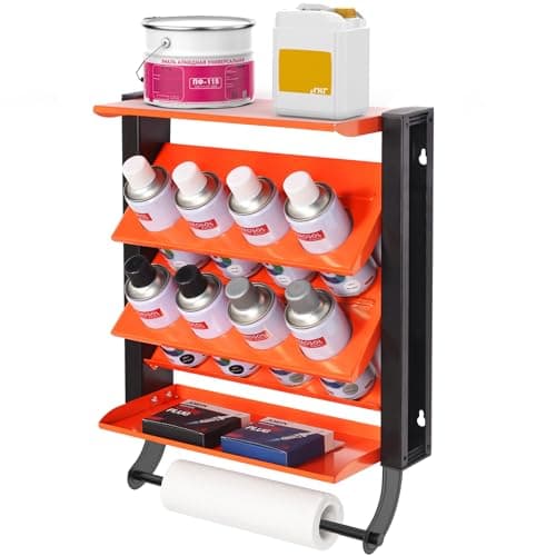 WALMANN Wall Mount Spray Paint Can Holder, Heavy Duty Metal Paint Can Storage Rack for Garage, Shop Paint Cans Holder, Holds Up to 100 lbs
