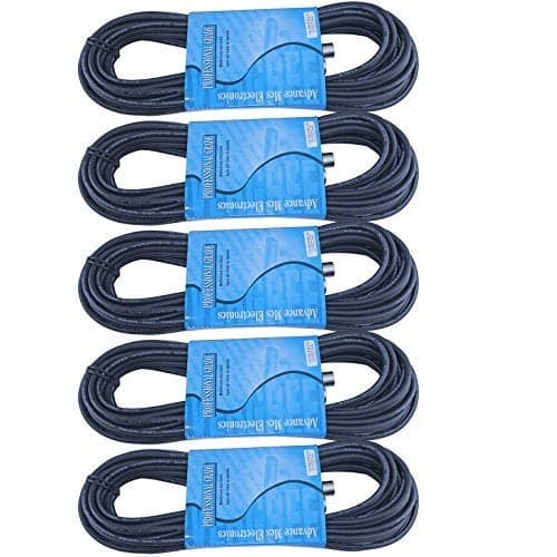 MCS 5 Pack of 50 Ft Low Z Male to Female 3 Pin XLR Mic Microphone Cable