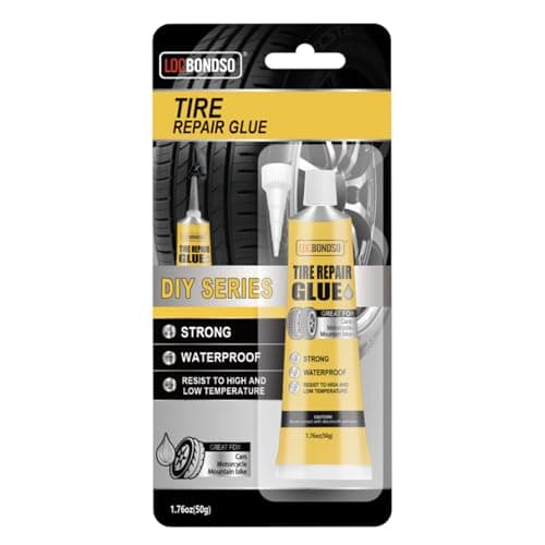 LOCBONDSO 50g Tire Repair Glue, Sidewall Tire Repair Kit, Rubber Cement Tire Repair, Black Tire Glue Sidewall Repair for Bike, Cars, Motorcycle, Tractor