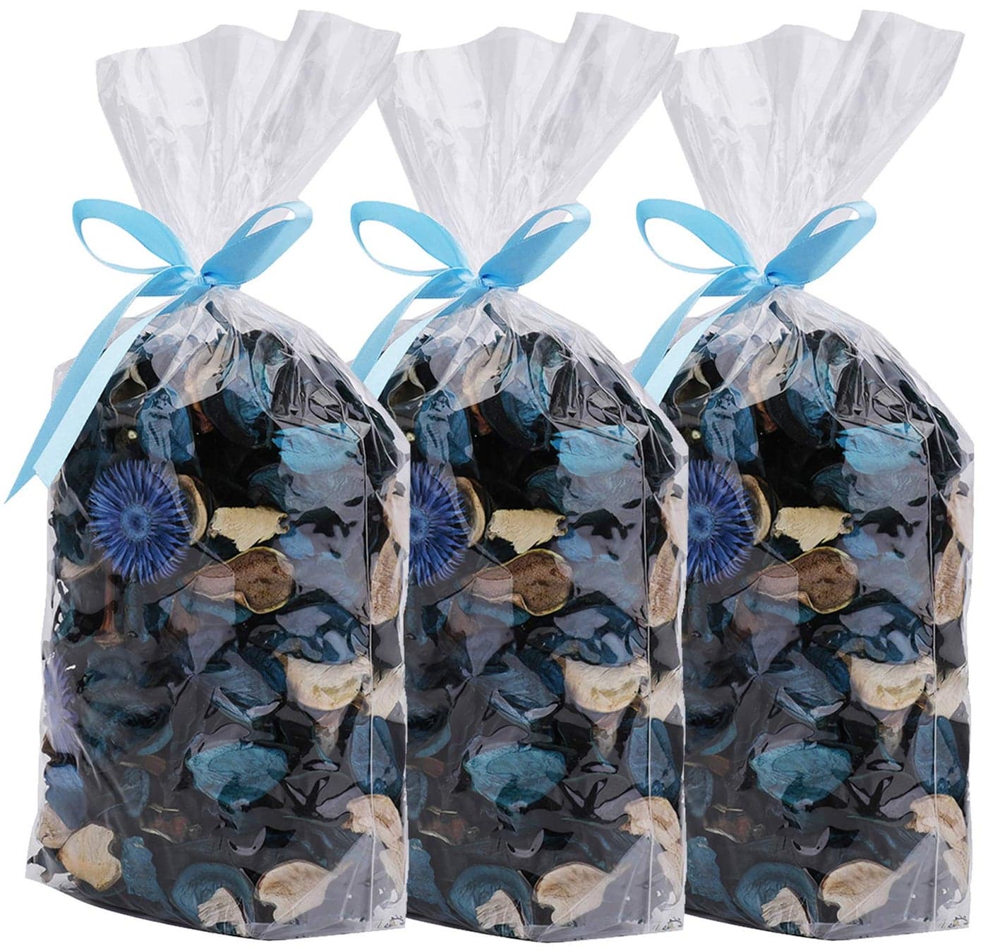 Yesland 3 Pack Potpourri Bag Ocean Scent Fresh Perfume Sachet of Dried Flower Petals Perfect Bowl and Vase Decorative Filler for Home Office 5oz Blue