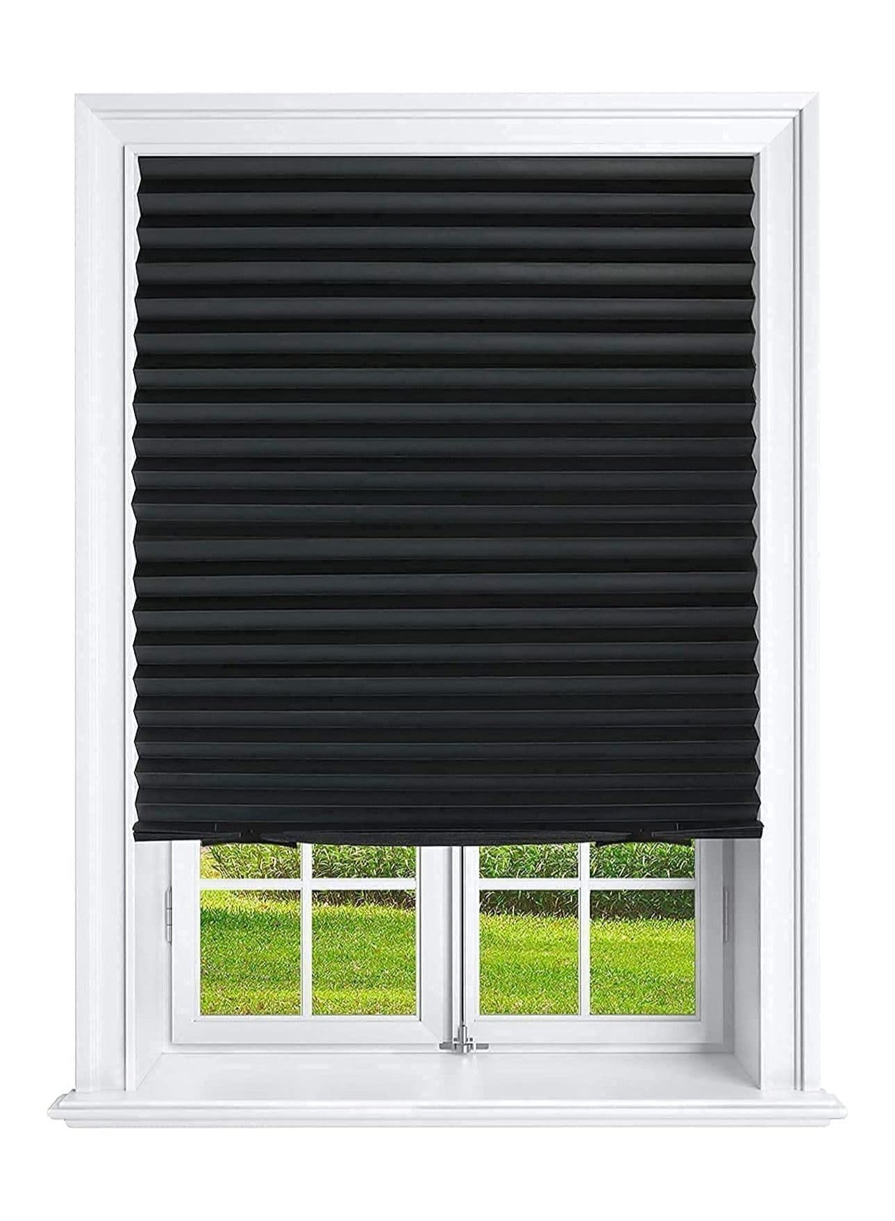 Pleated Window Paper Shades Room Darkening Blinds Black