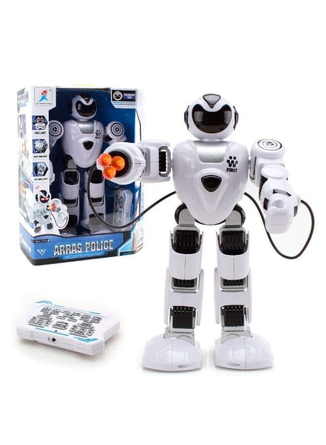 Intelligent RC Police Robot Toy for Kids – Arras Police Programmable Smart Humanoid Bot with LED Eyes & Shooting Arm | Interactive Singing, Dancing & Storytelling Remote Control Robot | STEM Educational Gift for Boys 3+ | Walking & Sliding Action Figure