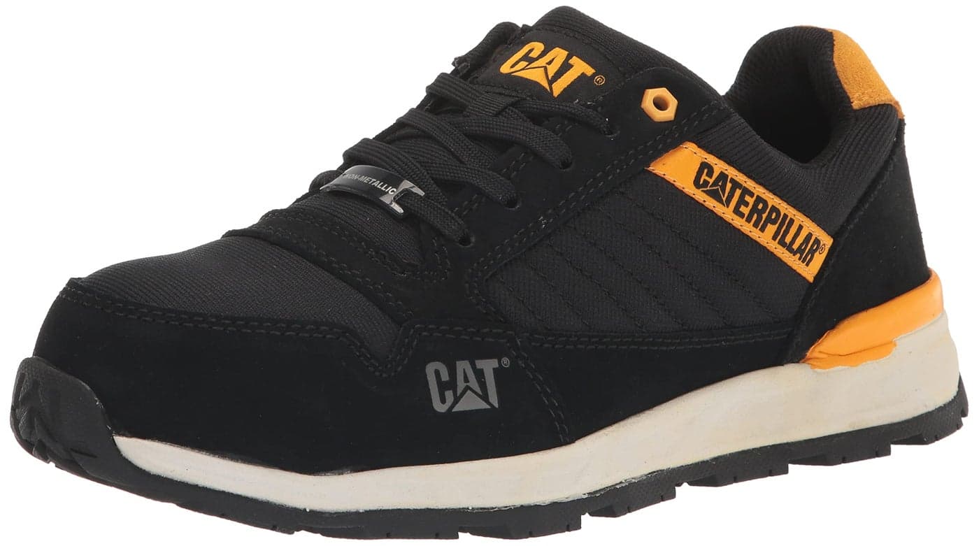 CAT Men's Venward Composite Toe Industrial Shoe, Black/Cat Yellow, 10