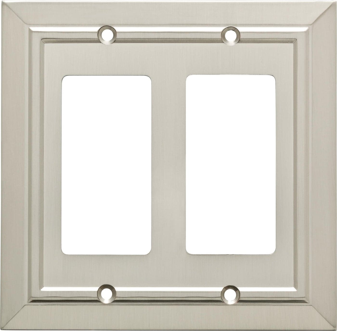 Franklin Brass Classic Architecture 1Pack Decorative Light Switch Cover Brushed Nickel 1Gang DecoratorRocker Wall Plate Electrical Outlet Guard W35219SNC