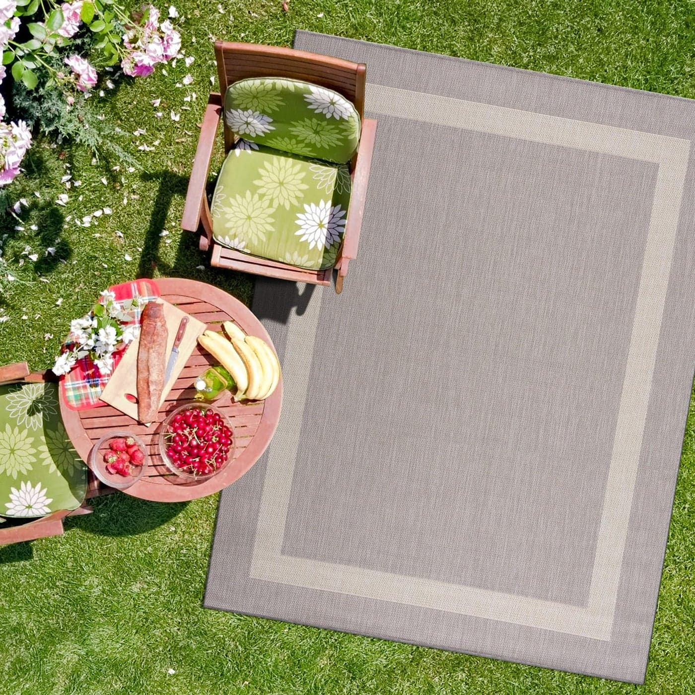 CAMILSON Outdoor Rug 8x10Modern Outside Rugs for Patios Porches Waterproof Durable Washable NonShedding EasytoClean Indoor Outdoor Area Carpet 8 x 10 Bordered GrayWhite