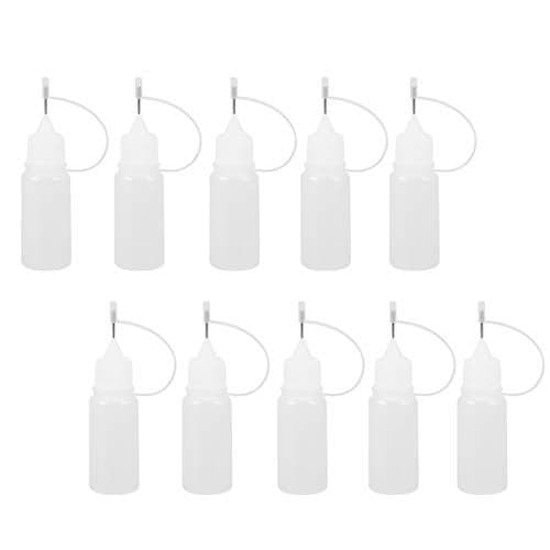ZIBUYU® 10 Pcs Precision Tip Applicator Bottle, 10Ml DIY Tools Needle Injection Mehndi Pen, Glue Bottles With Fine Tip, for Paint Craft Paper Craft Glue Ink Liquid Acrylic Painting