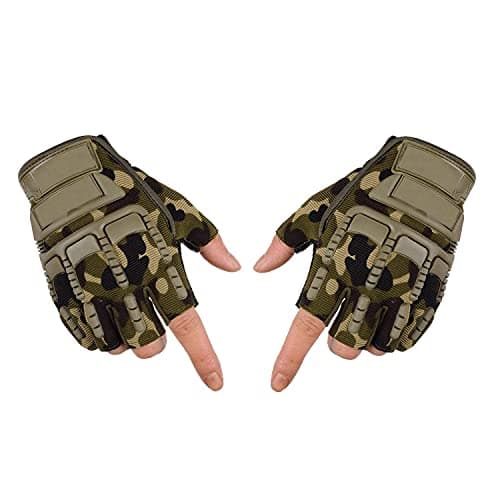 Navkar Crafts Non-Slip Unisex Outdoor Anti Slip Bicycle Cycling/Riding/Sports/Outdoor Activities Half Finger Gloves (Camoflogue, M)