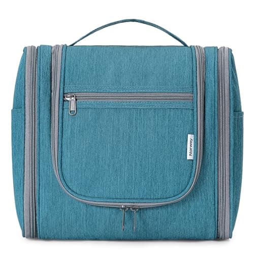 Narwey Hanging Toiletry Bag for Women Travel Makeup Bag Organizer Toiletries Bag Men for Cosmetics Essentials Accessories (Large, Teal)