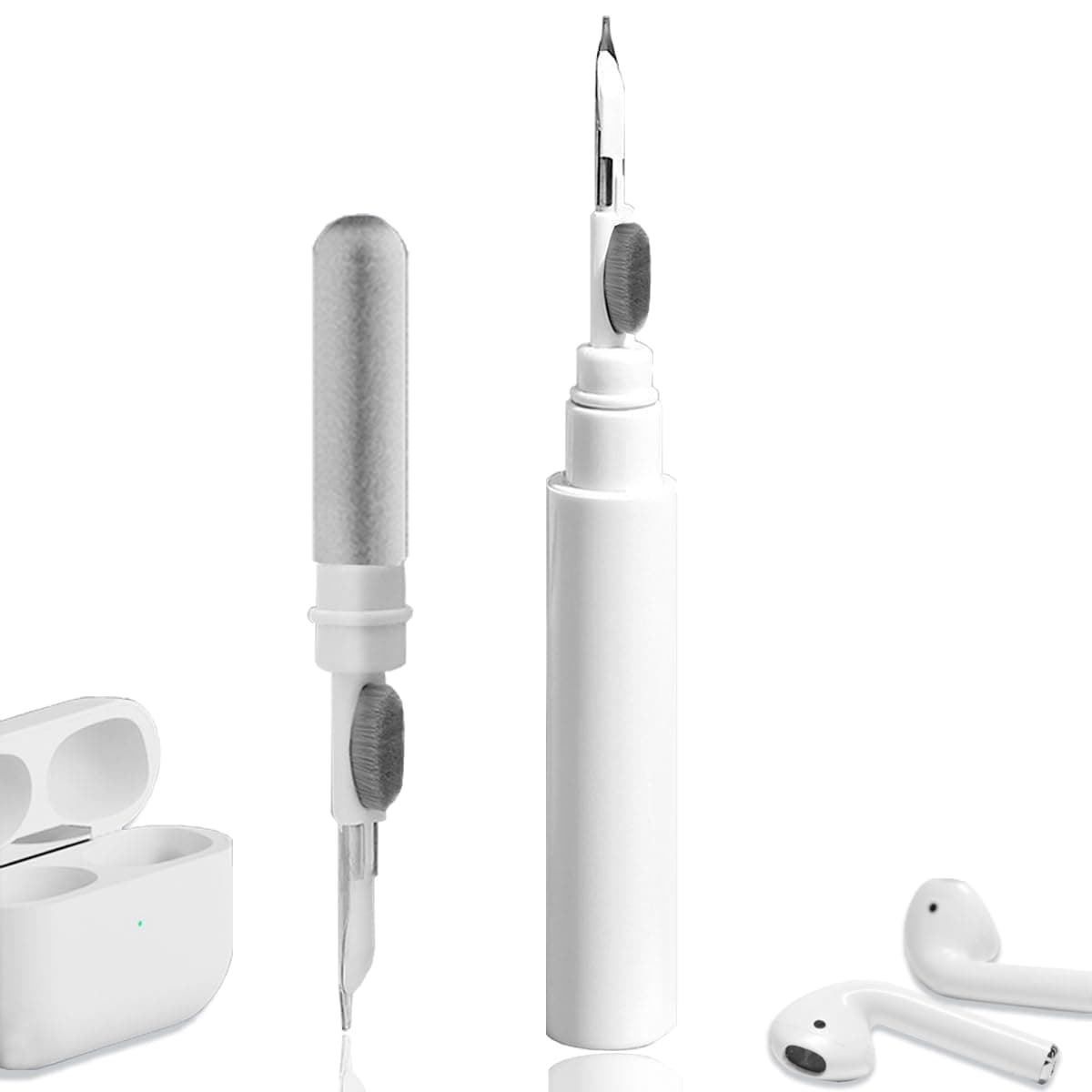 Cleaner Kit for Airpods,Earbuds Cleaning kit for Airpods Pro 1 2 3, Multi-Function Cleaning Tool with Brush Flocking Sponge for Wireless Earphones Bluetooth Headphones Case Camera and Phone (Pink)