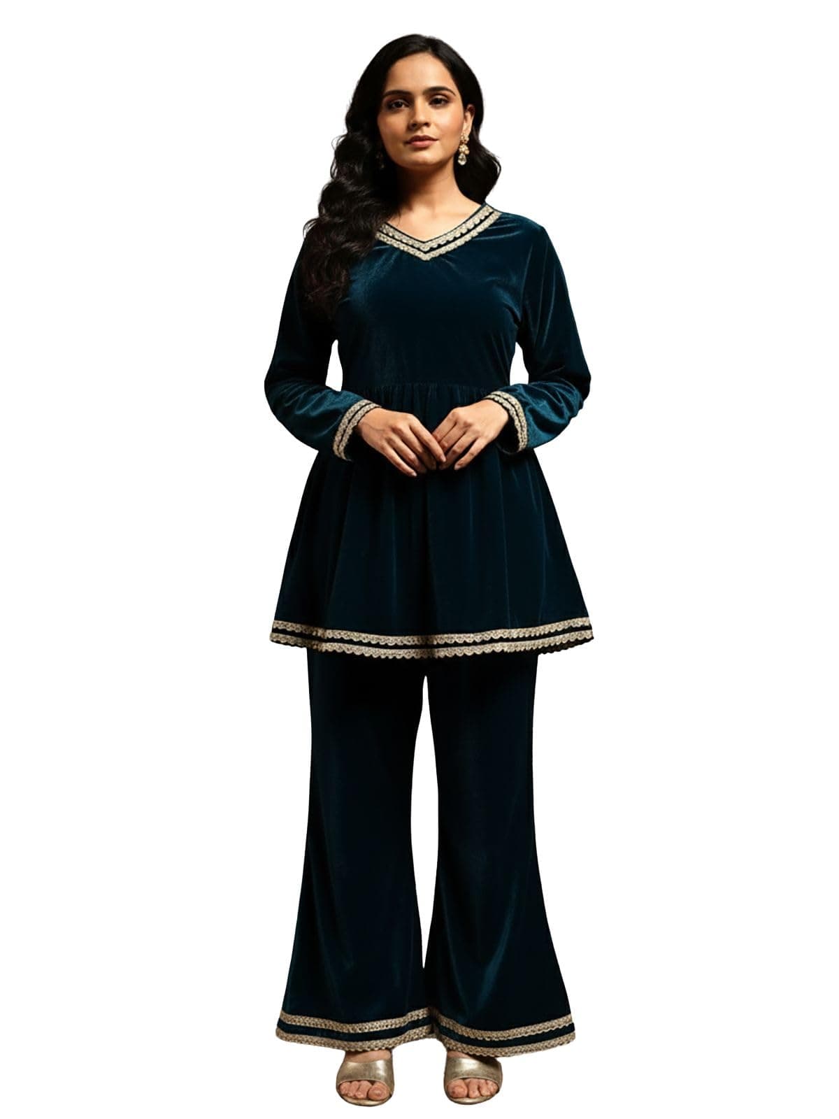 Leriya Fashion Women’s Velvet Co-ord Set | Winter Co ord Sets for Women Stylish | Party Suit | Formal Office Wear & Casual Look | Latest