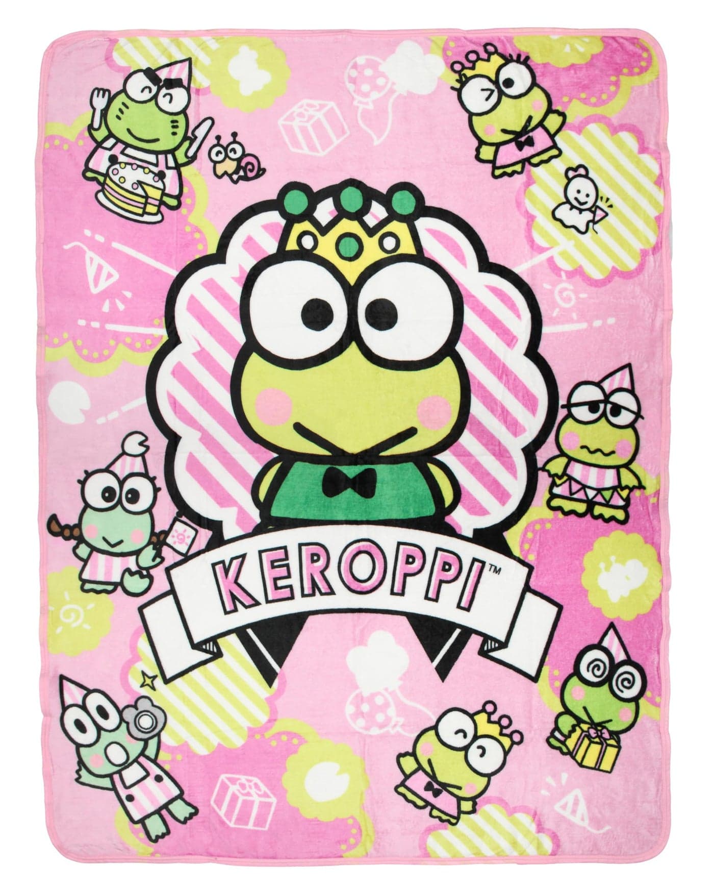 Sanrio Hello Kitty and Friends Keroppi Family Cute Throw Blanket 46 x 60 Cozy Soft Fleece Throw Blanket for Bed Couch