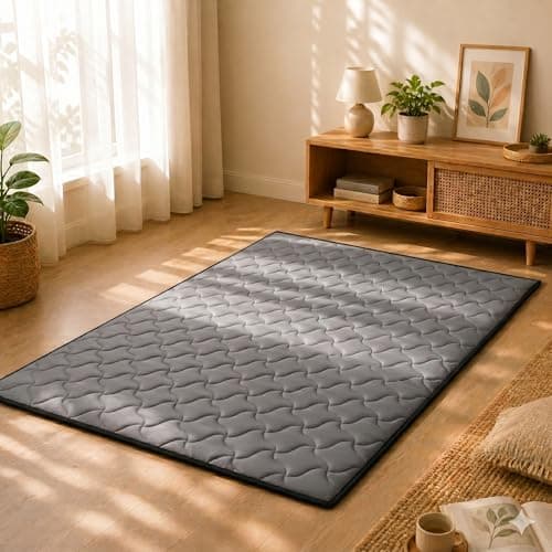 Rhythm 3 Layer 1 Inch Foldable Mattress | Portable Lightweight Foam Bed | Comfortable Floor Sleeping Mat | Space Saving Design | Guest Bed Travel Camping Home Use | Grey 72x36x1