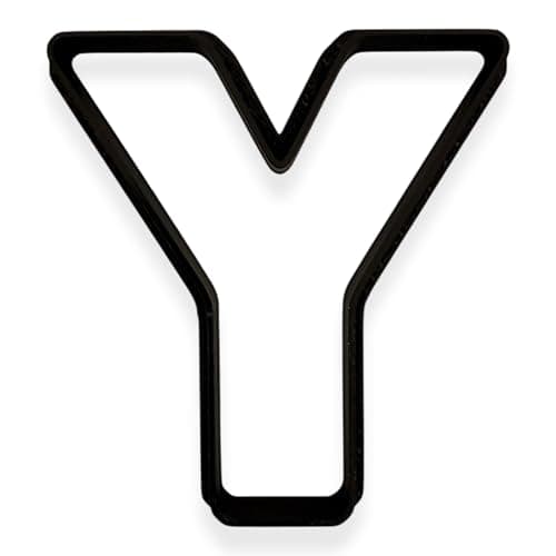 Y Capital Block Cookie Cutter with Easy to Push Design (3.5 inch)